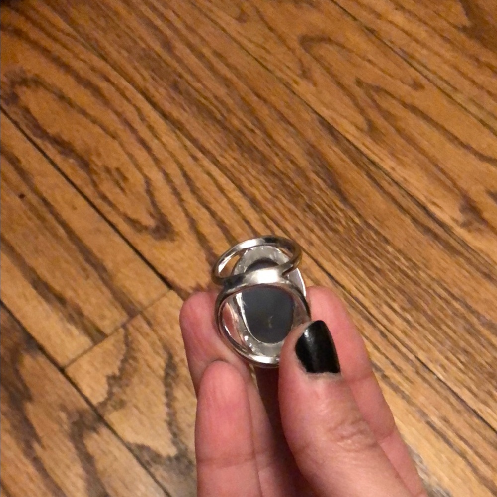 Gray Oval Statement Ring - image 3